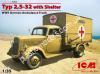 1/35 ICM 35402 Опель Блиц 2,5-32 с закрытым кузовом, Германский санитарный автомобиль II МВ