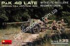1/35 MiniArt 35409 German 7,5cm Anti-Tank Gun Pak 40, Late with elite artillerie regiment crew