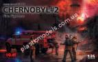 1/35 ICM 35902 AC-40-137A firetruck & 4 figures & diorama base with background