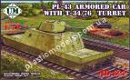 1/72 Ummt 622 Бронедрезина типа ПЛ-43 с башней танка Т-34/76