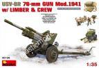 1/35 MiniArt 35129 Советская 76-мм пушка УСВ-БР, образца 1941г. с артиллерийским передком и расчетом