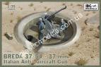1/35 IBG 35009 Breda 37/54 37mm Italian Anti-Aircraft Gun (optional metal barrel included)