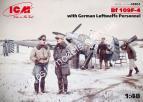 1/48 ICM 48804 Истребитель Bf-109F-4 с немецким персоналом Люфтваффе в зимней форме