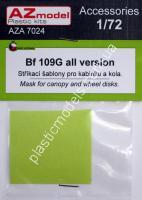 1/72 AZ model AZA 7024 Messerschmitt Bf 109G canopy and wheel disk masks