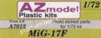 1/72 AZ model acsesores 7212 MiG-17F color etched parts