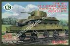 1/72 UMmt 693 Tank BT-7 on a biaxial 20-ton raieway platform (short-6.6 m)
