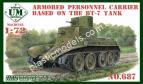 1/72 Ummt 687 Armored personnel carrier based on the BT-7 tank