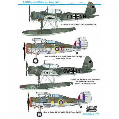 1/72 Sword 72120 Ar 196A-2 versus Sea Gladiator over Norway