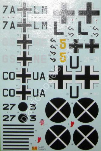 1/72 RS models 92072 Dornier Do-17F German Medium Bomber (4x camo)