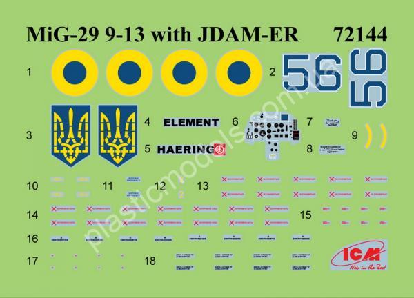 1/72 ICM 72144 MiG-29 of Ukrainian Air Force with JDAM-ER bombs