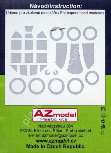 1/72 AZ model AZA 7024 Messerschmitt Bf 109G canopy and wheel disk masks
