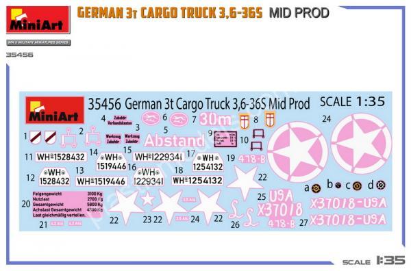 1/35 MiniArt 35456 German 3t Cargo Truck 3,6-36S Mid Prod