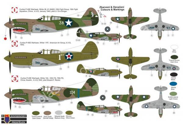 1/72 Kovozavody Prostejov 0509 Curtiss P-40E Warhawk 'AVG'