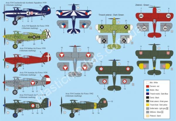 1/72 RS models 92080 Avia B.534 IV. version special markings