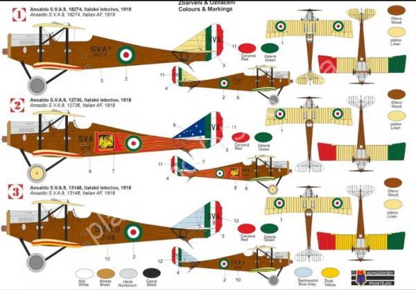 1/72 Kovozavody Prostejov 0445 Ansaldo S.V.A.9 “Italian Eagles”