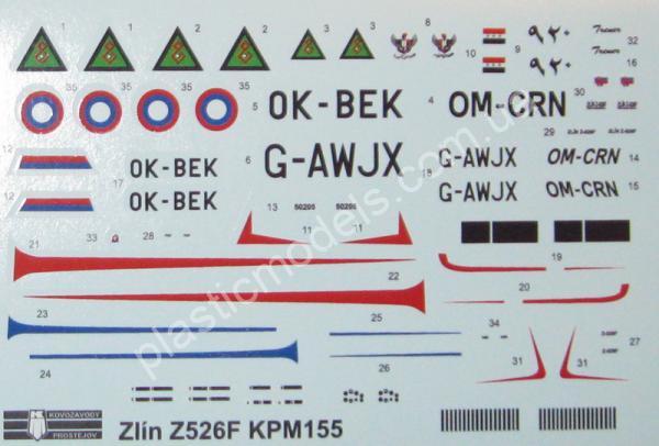 1/72 Kovozavody Prostejov 0155 Zlin Z-526F “Trenér”