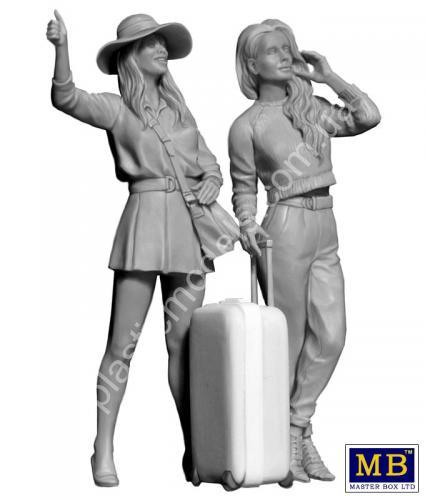 1/24 Master Box 24041 Truckers series. Hitchhikers, Erica & Kery