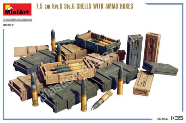 1/35 MiniArt 35457 7.5 cm Kw.K Stu.G Shells With Ammo Boxes