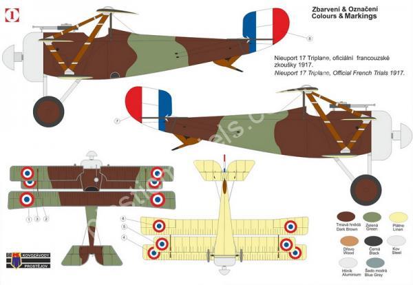 1/72 Kovozavody Prostejov 0256 Nieuport Triplane „France“