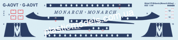 1/144 Roden 323 Bristol 175 Britannia Monarch Airlines