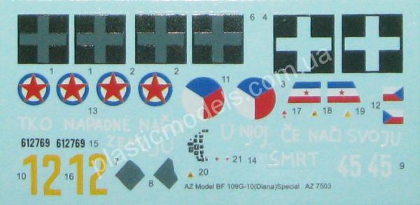 1/72 AZ model 7503 Bf-109G-10(Diana) Special Markings