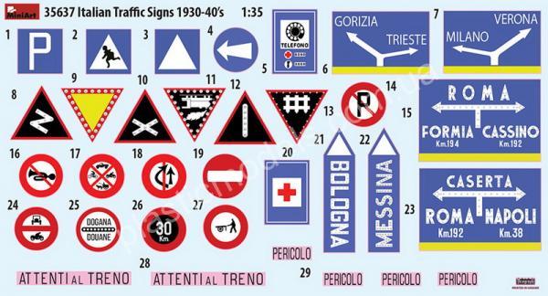 1/35 MiniArt 35637 Italian Traffic Signs 1930-40's