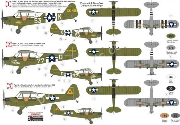 1/72 Kovozavody Prostejov 0190 Piper L-4 “Grasshopper w/Bazookas