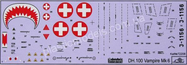 1/72 A-model 72208 Fighter D.H. 100 Vampire Mk.6