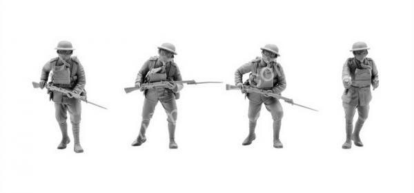 1/35 ICM 35703 Британская Пехота в противогазах.