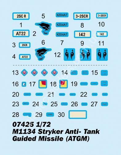 1/72 Trumpeter 07425 M1134 Stryker Anti-Tank Guided Missile (ATGM)