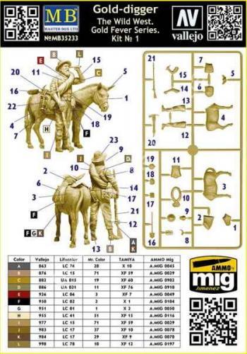 1/35 Master Box 35233 Gold-Digger - The Wild West Gold Fever Series Kit No. 1