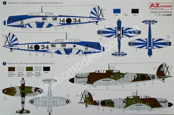 1/48 AZ model 4851 Heinkel He-70 over Spain