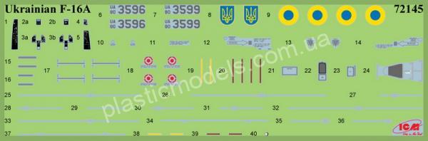 1/72 ICM 72145 F-16AM of Ukrainian Air Forces with PAG-14