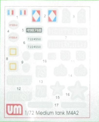 1/72 UM 372 Medium tank M4A2(75)
