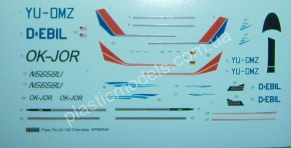 1/72 Kovozavody Prostejov 0545 Piper PA-28 - Cherokee 140