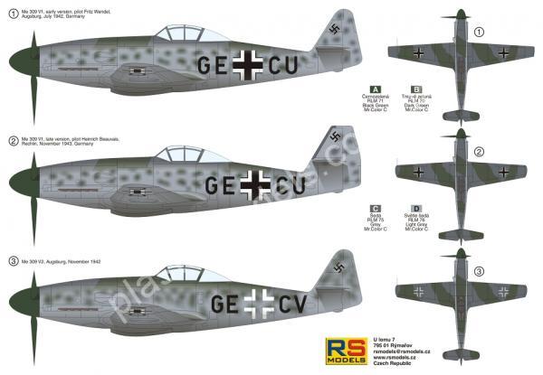 1/72 RS models 92201 Messerschmitt Me 309 V1/V2