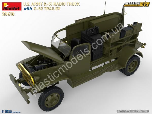 1/35 MiniArt 35418 U.S. Army K51 Radio Truck with K52 Trailer Interior Kit