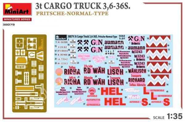 1/35 MiniArt 38079 3t Cargo Truck 3,6-36S. Pritsche-Normal-Type