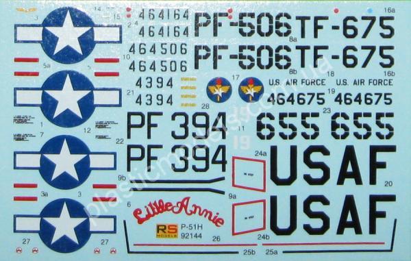 1/72 RS models 92144 P-51 H Mustang USAF