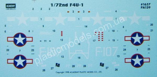1/72 Academy 12457 U.S. Navy Fighter F4U-1