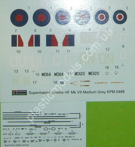1/72 Kovozavody Prostejov 0479 Spitfire HF Mk.VII „Grey camo“