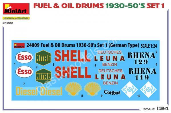 1/24 MiniArt 24009 Fuel & Oil Drums 1930-50s (German Type)