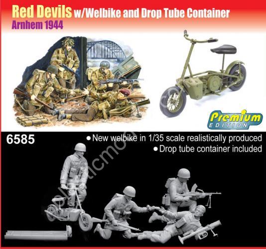 1/35 Dragon 6585 Red Devils w/Welbike and Drop Tube Container Arnhem 1944