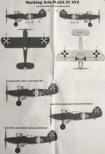 1/72 HR model 72008 Avia B-534/II Slovakia (incl. PE)