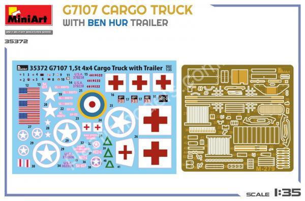 1/35 MiniArt 35372 G7107 1.5 t 4x4 Cargo Truck with Trailer