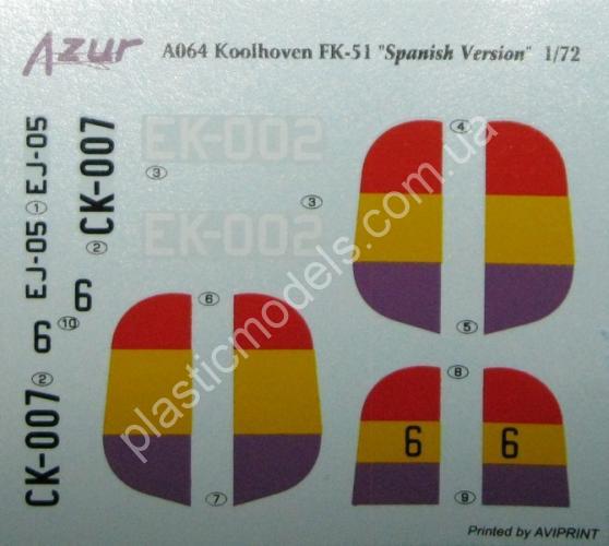 1/72 Azur 064 Koolhoven FK-51 'Spanish version'