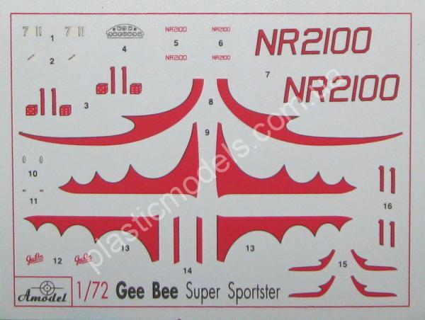 1/72 A-model 7267 Gee Bee Racer Super Sportster R1