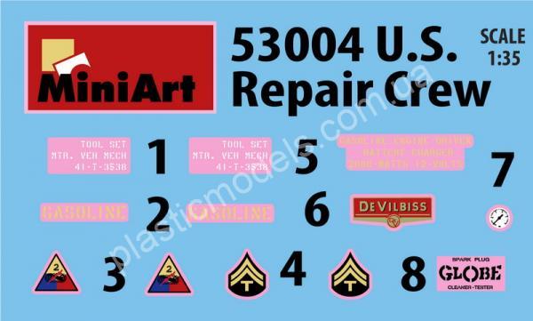 US Repair Crew with Equipment (3 Figures) 1/35 MiniArt 53004