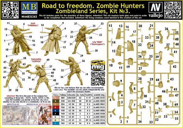1/35 Master Box 35243 Zombieland, Kit No. 3. Zombie Hunters