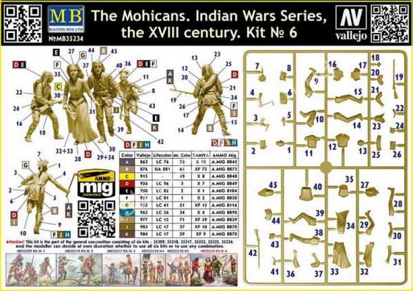 The Mohicans - Indian Wars Series the XVIII Century Kit No. 6 1/35 Master Box 35234